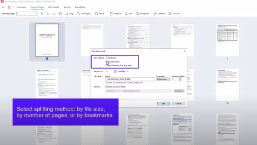 How to split a PDF into multiple files